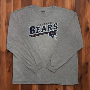 Reebok Chicago Bears NFL Long Sleeve T-Shirt Gray 2XL Football Graphic Tee